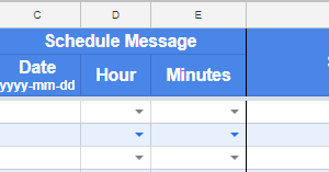 Email scheduler spreadsheet columns image