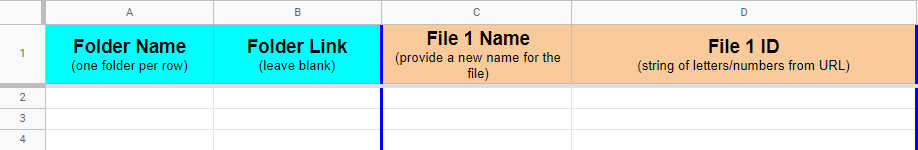 Bulk create Google Drive folders with optional files, from a Google Sheet