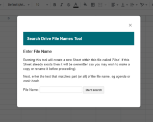 Search Drive file names in Google Sheets