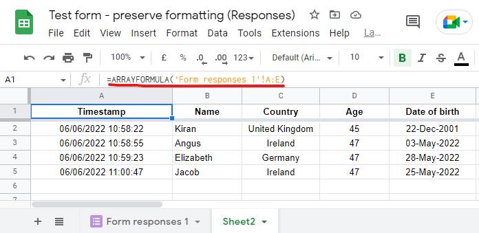 How To Preserve Formatting Of Google Forms Responses In Google Sheets 