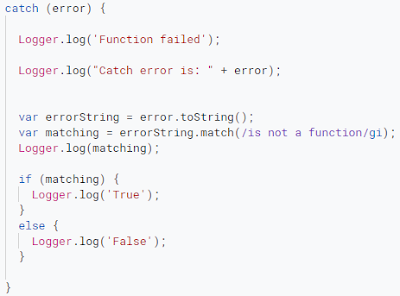 Filter an error message in a try/catch