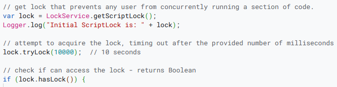 Lock Service code snippet