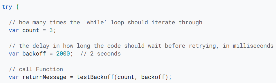 Sample Apps Script code for Exponential Backoff